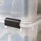 IRIS USA 41 Qt Storage Box with Gasket Seal Lid, 4 Pack - BPA-Free, Made in USA - Heavy Duty Moving Containers with Tight Latch, Weather Proof Tote Bin, WEATHERPRO - Clear/Black